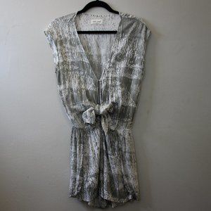 Sage and White Romper